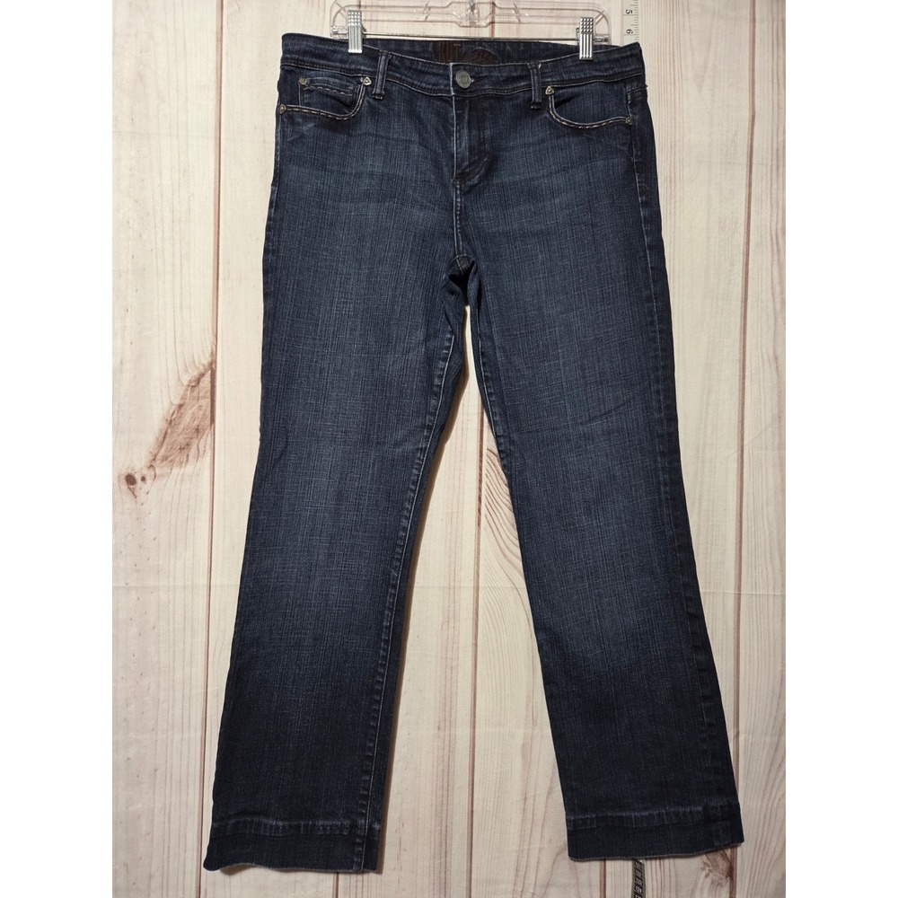 Kut from the kloth Womens 12 Jeans Dark Wash Embroidered Pockets Bootcut Denim